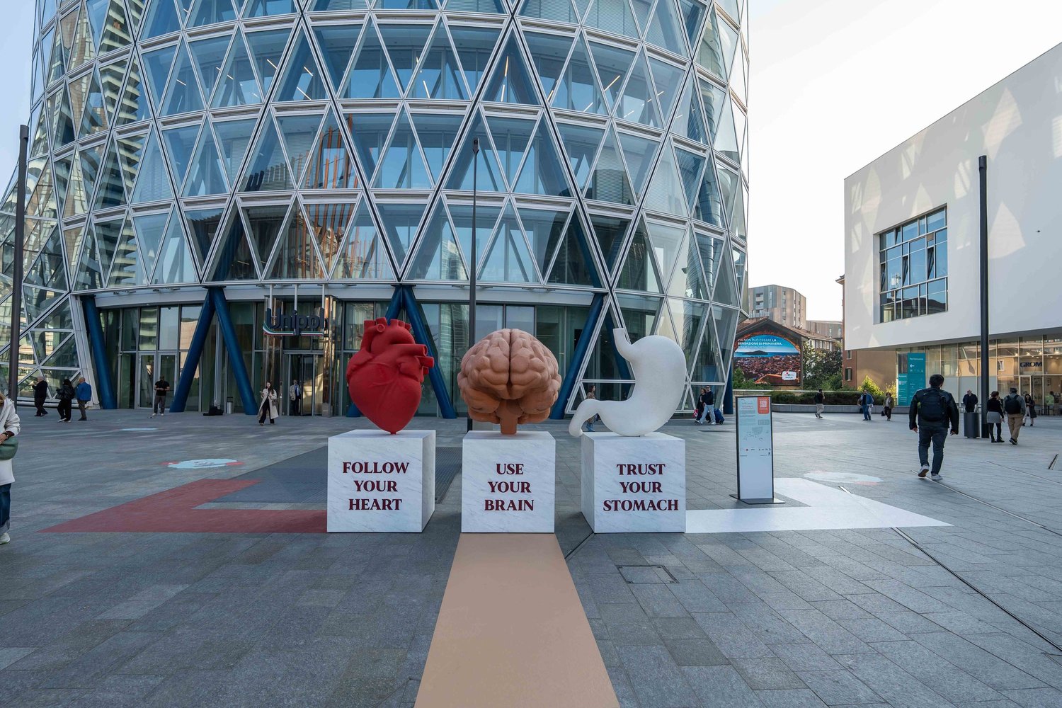 Follow Your Heart / Use Your Brain / Trust Your Stomach — Portanuova, Milan, view 1